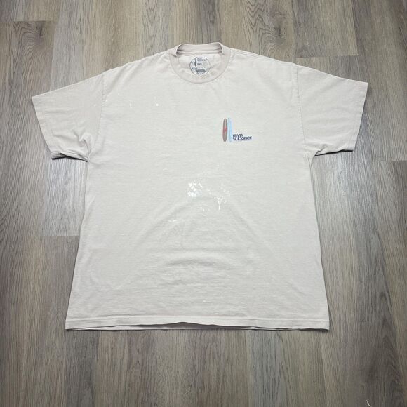 Reyn Spooner Shirt Mens 2XL Beige Surfboard Woody Car Hawaiian Traditions Tee - Picture 1 of 12